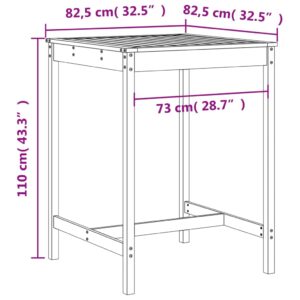 vidaXL Barmöbler för trädgården 5 delar vit massiv furu - Bild 9