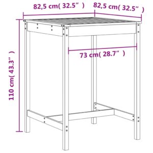 vidaXL Barmöbler för trädgården 3 delar massiv furu - Bild 9