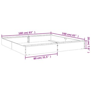vidaXL Sandlåda med säten grå fyrkantigt massiv furu - Bild 9