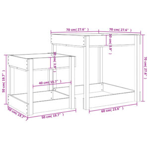 vidaXL Sandbord 2 st massiv furu - Bild 10