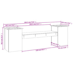 vidaXL Bänk med odlingslåda 184,5x39,5x56,5 cm massivt douglasträ - Bild 9