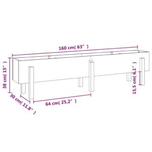 vidaXL Odlingslåda på ben 160x30x38 cm honungsbrun massiv furu - Bild 9