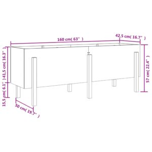 vidaXL Odlingslåda på ben 160x50x57 cm massiv furu - Bild 9