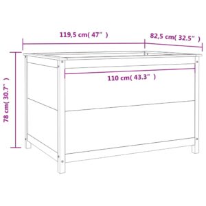 vidaXL Odlingslåda på ben 119,5x82,5x78 cm grå massiv furu - Bild 9