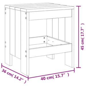 vidaXL Trädgårdspallar 2 st honungsbrun 40x36x45 cm massiv furu - Bild 9