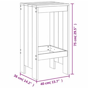 vidaXL Barstolar 2 st honungsbrun 40x36x75 cm massiv furu - Bild 9