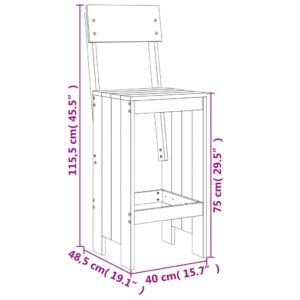 vidaXL Barpallar 2 st honungsbrun 40x48,5x115,5 cm massiv furu - Bild 9