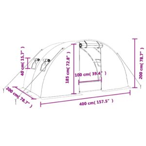 vidaXL Växthus med stålram grön 8 m² 4x2x2 m - Bild 12