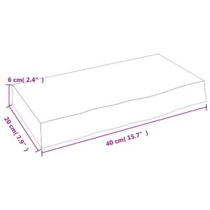 vidaXL Hyllplan 40x20x6 cm obehandlad massiv ek - Bild 6