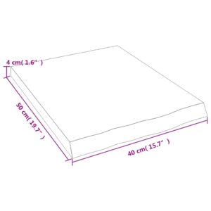 vidaXL Hyllplan 40x50x(2-4) cm obehandlad massiv ek - Bild 5