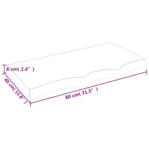 vidaXL Hyllplan 80x40x(2-6) cm obehandlad massiv ek - Bild 5