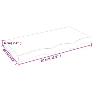 vidaXL Hyllplan 80x40x(2-6) cm obehandlad massiv ek - Bild 9