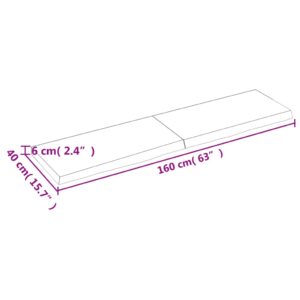 vidaXL Hyllplan 160x40x(2-6) cm obehandlad massiv ek - Bild 5