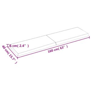 vidaXL Hyllplan 160x40x(2-6) cm obehandlad massiv ek - Bild 8