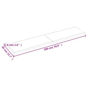 vidaXL Hyllplan 180x40x(2-4) cm obehandlad massiv ek - Bild 5