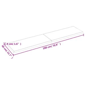 vidaXL Hyllplan 180x40x(2-4) cm obehandlad massiv ek - Bild 8