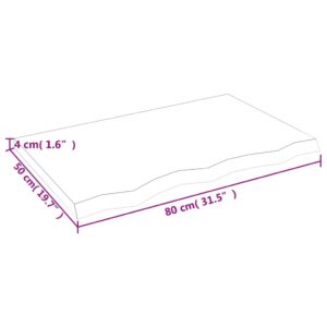 vidaXL Vägghylla ljusbrun 80x50x(2-4) cm behandlad massiv ek - Bild 5