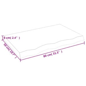 vidaXL Vägghylla mörkbrun 80x50x(2-6) cm behandlad massiv ek - Bild 5