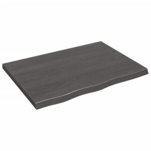 vidaXL Vägghylla mörkbrun 80x60x(2-4) cm behandlad massiv ek - Bild 2