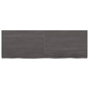 vidaXL Vägghylla mörkbrun 120x40x(2-4) cm behandlad massiv ek - Bild 3