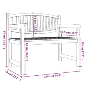 vidaXL Trädgårdsbänk 114x59x87 cm massiv teak - Bild 6