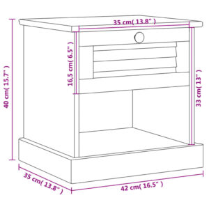 vidaXL Sängskåp VIGO 42x35x42 cm massiv furu - Bild 8