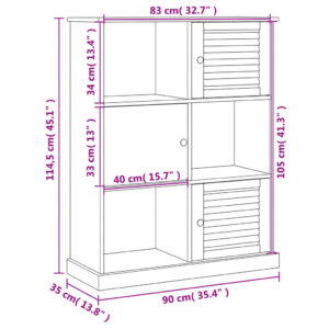 vidaXL Bokhylla VIGO vit 90x35x114,5 cm massiv furu - Bild 8