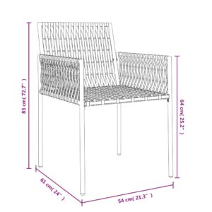 vidaXL Trädgårdsstolar 4 st med dynor brun 54x61x83 cm konstrotting - Bild 9