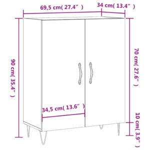 vidaXL Skåp svart 69,5x34x90 cm konstruerat trä - Bild 12