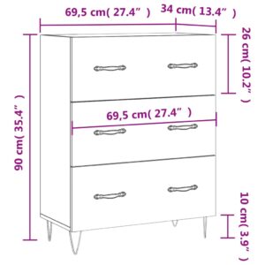 vidaXL Skåp svart 69,5x34x90 cm konstruerat trä - Bild 12