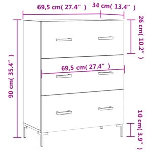 vidaXL Skåp svart 69,5x34x90 cm konstruerat trä - Bild 12