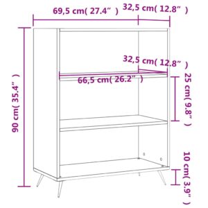 vidaXL Bokhylla vit 69,5x32,5x90 cm konstruerat trä - Bild 9