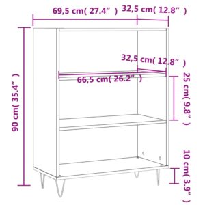 vidaXL Bokhylla vit 69,5x32,5x90 cm konstruerat trä - Bild 9