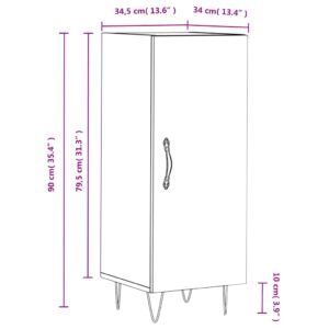 vidaXL Skåp vit högglans 34,5x34x90 cm konstruerat trä - Bild 12