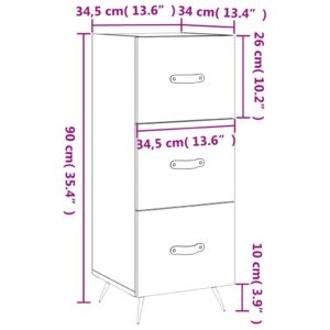 vidaXL Skåp vit högglans 34,5x34x90 cm konstruerat trä - Bild 12