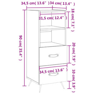 vidaXL Skåp betonggrå 34,5x34x90 cm konstruerat trä - Bild 12