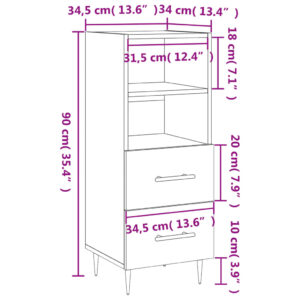 vidaXL Skåp vit högglans 34,5x34x90 cm konstruerat trä - Bild 12