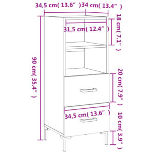 vidaXL Skåp vit högglans 34,5x34x90 cm konstruerat trä - Bild 12