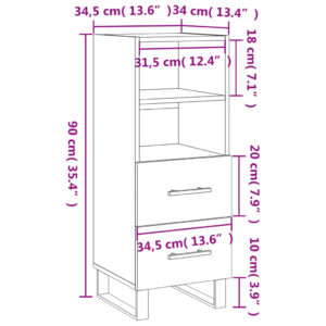 vidaXL Skåp vit högglans 34,5x34x90 cm konstruerat trä - Bild 12