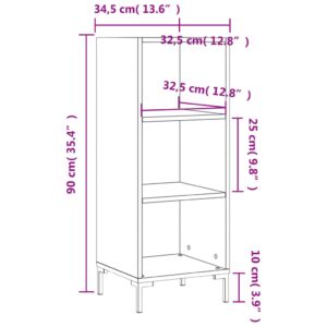 vidaXL Skåp vit 34,5x32,5x90 cm konstruerat trä - Bild 9