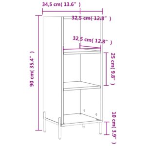 vidaXL Skåp vit 34,5x32,5x90 cm konstruerat trä - Bild 9