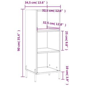 vidaXL Skåp vit högglans 34,5x32,5x90 cm konstruerat trä - Bild 9