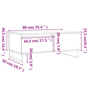 vidaXL Soffbord rökfärgad ek 90x50x36,5 cm konstruerat trä - Bild 11