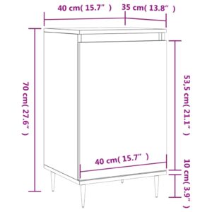 vidaXL Byrå vit högglans 40x35x70 cm konstruerat trä - Bild 12