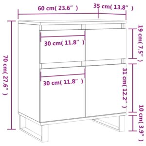 vidaXL Byrå betonggrå 60x35x70 cm konstruerat trä - Bild 11