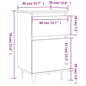 vidaXL Byrå betonggrå 40x35x70 cm konstruerat trä - Bild 12