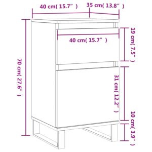 vidaXL Byrå vit 40x35x70 cm konstruerat trä - Bild 12