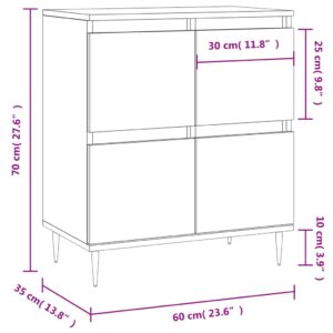 vidaXL Byrå vit högglans 60x35x70 cm konstruerat trä - Bild 11