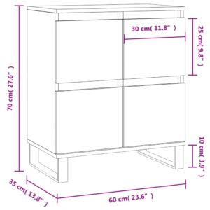 vidaXL Byrå rökfärgad ek 60x35x70 cm konstruerat trä - Bild 11