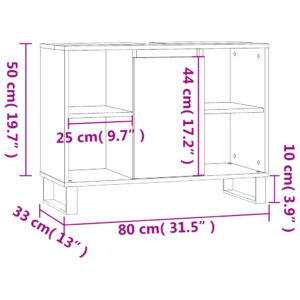 vidaXL Badrumsskåp vit 80x33x60 cm konstruerat trä - Bild 12